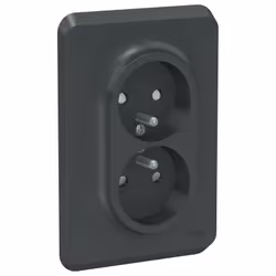Unica - prise de courant double 2P+T à monter dans une boîte 1 poste - 16A - 250Vca - standard français - bornier à vis - Ant ...