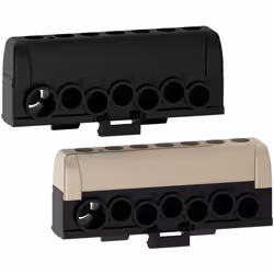 Resi9 lot de 2 borniers phase 1 x gris 1 x noir 6 trous 16² 1 trou 35² SCHNEIDER R9H13411P Resi9 lot de 2 borniers isolés pha ...