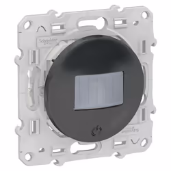 Odace, détecteur de présence et de mouvement Anthracite, toutes charges, 3 fils nécessite le neutre. AC 230 V, 50 Hz. LED: 20 ...