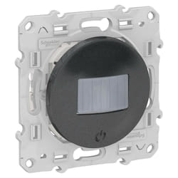 Schneider Electric - Odace, détecteur de présence et de mouvement Anthracite, toutes charges, 3 fils (S540523)