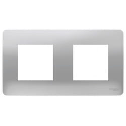 Schneider Electric - Plaque de finition 2 postes - Aluminium - Unica - Schneider