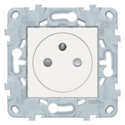 Prise simple 2P+T affleurante 16A connexion rapide - Blanc - Unica - Schneider