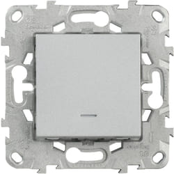 Schneider Electric - Bouton poussoir avec voyant led 10A connexion rapide - Aluminium - Unica - Schneider