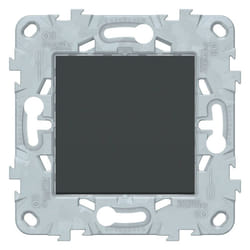 Schneider Electric - Bouton poussoir 10A connexion rapide - Anthracite - Unica - Schneider
