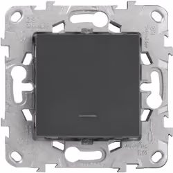 Bouton poussoir avec voyant LED 10A connexion rapide anthracite Unica La gamme d'appareillages Unica est une gamme de prises  ...
