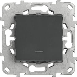 Schneider Electric - Bouton poussoir avec voyant led 10A connexion rapide - Anthracite - Unica - Schneider