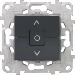 Interrupteur volet-roulant 6A connexion rapide anthracite Unica Gamme d'appareillages Unica Design carré, matériaux nobles, c ...