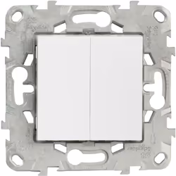 Double interrupteur va-et-vient 10A connexion rapide blanc Unica Gamme d'appareillages Unica Design carré, matériaux nobles,  ...