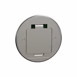 Unica System+ - prise de sol ronde XS à encastrer - 2P+T 16A - metal brossé - IK08 - IP44 - profondeur 43mm - largeur 90mm -  ...