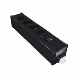 Bloc nourrice précâblée 4 prises 2P+T 16A + USB A+C 5V 2.4A anthracite Unica System+ Unica System+ - nourrice précâblée 4 pri ...