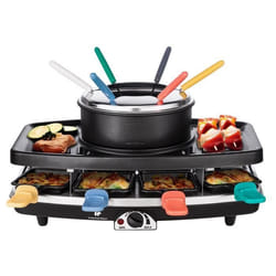 CONTINENTAL EDISON CERFG86B Appareil à raclette et fondue 8 personnes - Noir