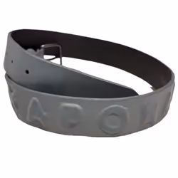 Ceinture - KAPORAL - Junior - Grise - 100% Cuir - Effet Craquelé