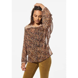 KAPORAL -  Blouse fleurie marron Femme NETY