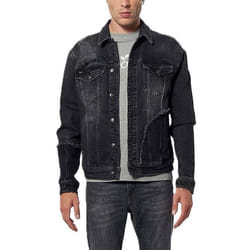 Blouson en jean noir destroy  -  Kaporal - Homme