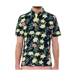 KAPORAL - Polo fleuri bleu Homme en 100% coton NEVER
