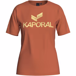 T-shirt orange Femme KAPORAL LEMIL - Manches courtes - Coupe loose - Col rond - Matière fluide
