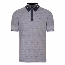 Polo gris imprimé avec une coupe droite un col boutonné et des manches courtes