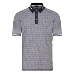 Polo gris imprimé avec une coupe droite un col boutonné et des manches courtes