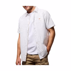 KAPORAL - Chemise blanche et orange imprimé Homme 100% coton BOBS