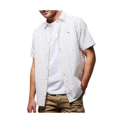 KAPORAL - Chemise blanche et orange imprimé Homme 100% coton BOBS