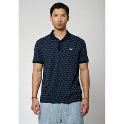 KAPORAL - Polo bleu imprimé Homme 100% coton BOSCO