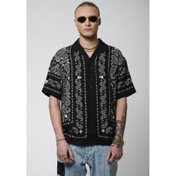 KAPORAL - Chemise noire imprimée bandana Homme TEXAS