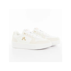 Baskets Femme - LE COQ SPORTIF - Cuir - Talon Plateau - Lacets Blancs