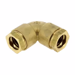 Coude laiton égal à compression PE Ø20 Raccord coudé laiton REXUO - A 90° à serrage extérieur, D20, pour tubes Polyétilène PE ...