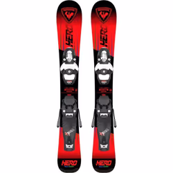 Pack Ski Rossignol Hero Kid Pre Drilled + Fixations Team 4 Gw  Rouge Garçon