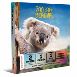 Coffret Cadeau SMARTBOX - Séjour au ZooParc de Beauval en 2025 - 2 entrées adulte au ZooParc de Beauval et 1 nuit à proximité