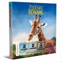 Coffret Cadeau SMARTBOX - Séjour de 2 jours au ZooParc de Beauval en 2025 - 2 entrées adulte 2 jours au ZooParc de Beauval et ...