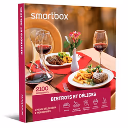 Coffret Cadeau SMARTBOX - Bistrots et délices - 1 repas avec ou sans boissons pour 2 personnes