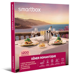 Coffret Cadeau SMARTBOX - Dîner romantique - 1 menu romantique avec vin champagne ou cocktail pour 2 personnes