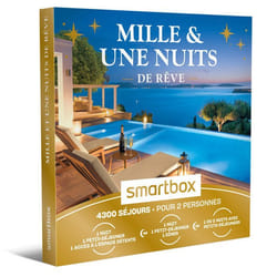 Coffret Cadeau SMARTBOX - Mille et une nuits de rêve - 1 ou 2 nuits avec petits-déjeuners avec ou sans dîner ou accès à lespace