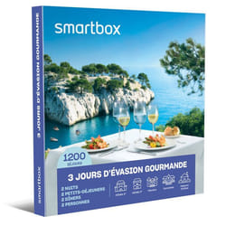 Coffret Cadeau SMARTBOX - 3 jours dévasion gourmande - 2 nuits avec petits-déjeuners et 2 dîners pour 2 personnes