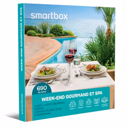 Coffret Cadeau SMARTBOX - Week-end gourmand et spa - 1 nuit avec petit-déjeuner 1 dîner et 1 séance de bien-être pour 2 perso ...