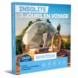 Coffret Cadeau SMARTBOX - Insolite - 3 jours en voyage - 2 nuits avec petits-déjeuners pour 2 personnes