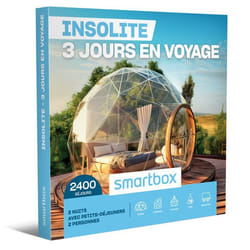 Coffret Cadeau SMARTBOX - Insolite - 3 jours en voyage - 2 nuits avec petits-déjeuners pour 2 personnes