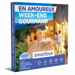 Coffret Cadeau SMARTBOX - En amoureux - Week-end gourmand - 1 nuit avec ou sans petit-déjeuner et 1 dîner pour 2 personnes