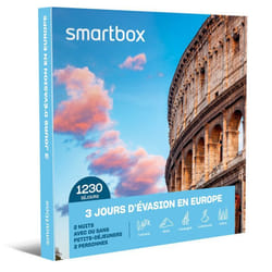 Coffret Cadeau SMARTBOX - 3 jours dévasion en Europe - 2 nuits avec ou sans petits-déjeuners pour 2 personnes