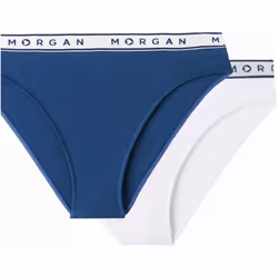 Morgan Lot de 2 slips blanc/bleu marine Isa - bleu - 12 ans