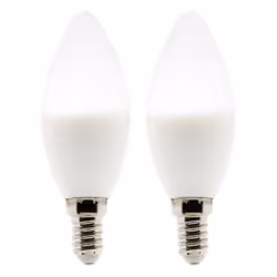 Lot de 2 ampoules flamme LED E14 - 5W - Blanc neutre - 400lm - 4000K - Elexity