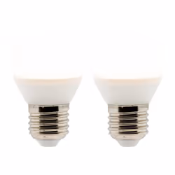 Lot de 2 ampoules LED sphériques E27 5W - Blanc chaud - 400lm 2700K  - Zenitech