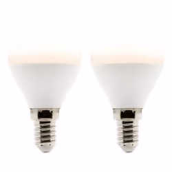Lot de 2 ampoules LED Sphérique 5W E14 400lm 2700K - Zenitech