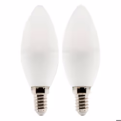 Lot de 2 ampoules LED flamme 52W E14 470lm 2700K - Blanc chaud - Zenitech
