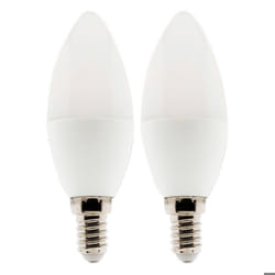 Lot de 2 ampoules LED flamme 52W E14 470lm 2700K - Blanc chaud - Zenitech