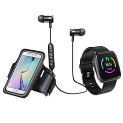 Set connecté de sport écouteurs bluetooth brassard pour téléphone et montre connectée - Blaupunkt - BLP1570-133 - Noir