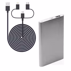Batterie externe 4000mAh avec câble 3-en-1 - Blaupunkt - BLP7100-143 - Gris Argent