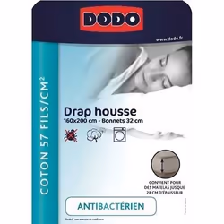 DODO Drap housse Blanc 140 x 190 cm