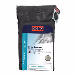 Présentation du Produit Le drap housse DODO antibactérien en anthracite, de dimensions 140x190 cm, est conçu pour offrir un c ...